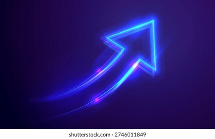 Signo flecha neón ascendente