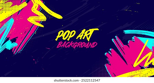 Dynamic Urban Sport Graffiti Background with Bold Neon Colors. Sporty Abstract Background with Brush Strokes and Grunge Texture Design Element