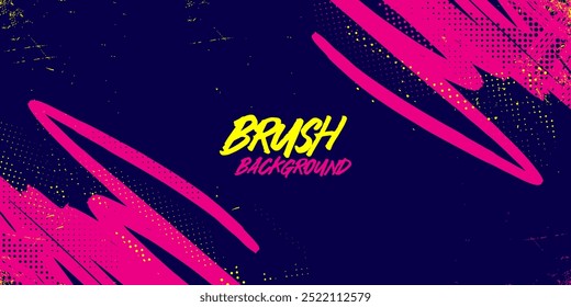 Dynamic Urban Sport Graffiti Background with Bold Neon Colors. Sporty Abstract Background with Brush Strokes and Grunge Texture Design Element