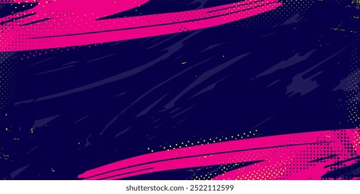 Dynamic Urban Sport Graffiti Background with Bold Neon Colors. Sporty Abstract Background with Brush Strokes and Grunge Texture Design Element