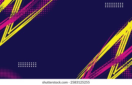 Dynamic Urban Sport Graffiti Background with Bold Neon Colors. Sporty Abstract Background with Brush Strokes and Grunge Texture Design Element