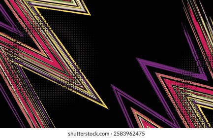 Dynamic Urban Sport Graffiti Background with Bold Neon Colors. Sporty Abstract Background with Brush Strokes and Grunge Texture Design Element