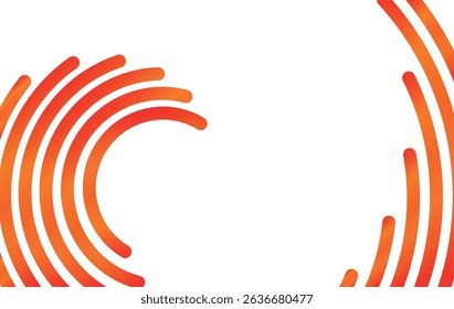 Dynamic vector and abstract design with orange, red colorful waves lines on transparent background, creating curves visual effect. Modern art, digital backgrounds, website, business card, brochure.