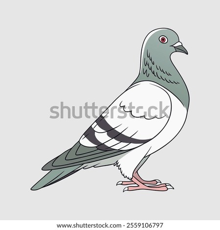 A dynamic vector art illustration of a racing pigeon in motion, showcasing sleek lines and detailed wings, ideal for competitive racing themes and creative design projects.