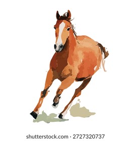 Dynamic vector art illustration of a running horse, perfect for equine-themed designs, branding, or modern animal graphics.