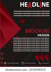 Dynamisches Vektor-Prospektdesign für Firmenwerbung mit schwarz-roter Kombination.