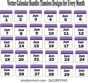 A dynamic vector calendar bundle illustration, featuring vibrant monthly designs with sleek layouts and seasonal motifs. Its versatile, modern aesthetic is perfect for planners, organizers, or decorat