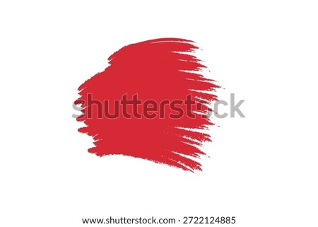 Dynamic vector depiction presents a bold red brush stroke; its textured surface and spontaneous expression creates an eye catching element on a white backdrop.