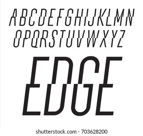 Dynamic vector font. Trendy style lettering typeface. Latin alphabet from A to Z. 