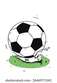 Dynamic vector of a footballer in motion. Sports illustration perfect for athletic branding, posters, and team spirit designs.

