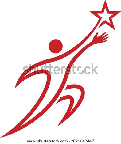 Dynamic vector graphic symbolizing ambition and reaching goals. Ideal for business growth motivation and achievement themes. Clean design for versatile application.
