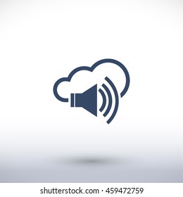Dynamic vector icon. Cloud pictogram. Graphic symbol for web design, logo. Isolated sign on a white background.