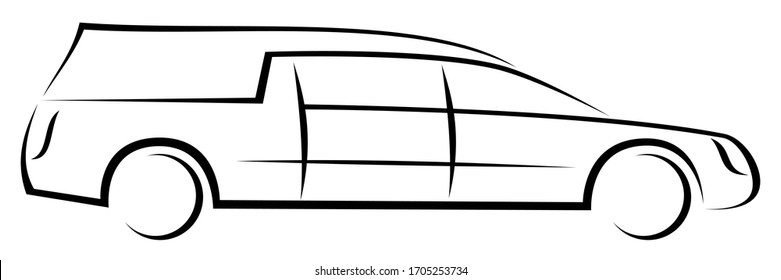 Dynamic vector illustration of an American hearse (funeral car) which can be used as a logo for funeral services company