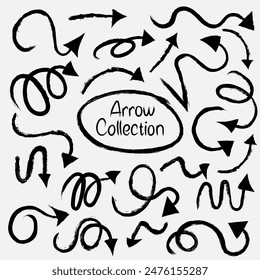 Dynamic Vector Illustration of Black Brushstroke Arrows