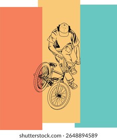 Dynamic vector illustration of a BMX rider, perfect for action sports, urban lifestyle, and youth culture themes. Ideal for web, print, and branding.