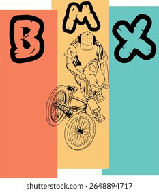 Dynamic vector illustration of a BMX rider, perfect for action sports, urban lifestyle, and youth culture themes. Ideal for web, print, and branding.
