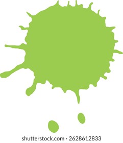 Ilustración vectorial dinámica de un toque de pintura verde brillante, mostrando un color audaz y una forma fluida para proyectos creativos