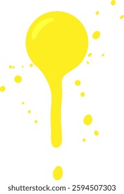 Dynamic vector illustration of a bright yellow paint splash, showcasing fluid motion and vibrant color against a clean background