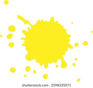 Dynamic vector illustration of a bright yellow paint splash, showcasing bold color and fluid composition for creative projects