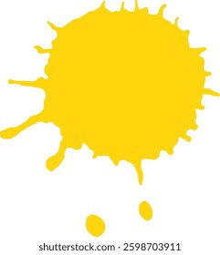 Dynamic vector illustration of a bright yellow paint splash, showcasing bold color and fluid composition for creative projects