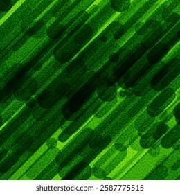 A dynamic vector illustration with diagonal green lines and circular shapes creating a modern, textured abstract background.