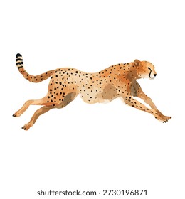 Dynamische Vektorgrafik eines schnellen Geparden in vollem Gang, perfekt für Wildtiere, Geschwindigkeit oder afrikanische Safari-Designs. Ideal für Bildungsinhalte.