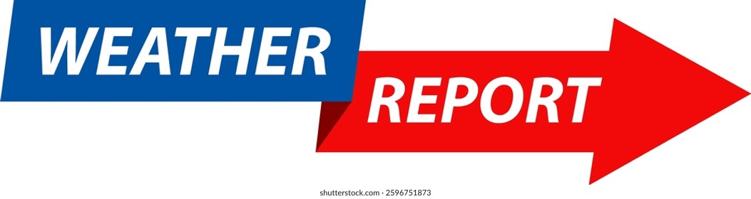 Dynamic vector illustration featuring a blue and red arrow with 'Weather Report' text, ideal for news graphics