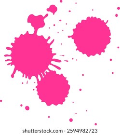 Dynamic vector illustration featuring bold pink paint splatters on a white background, showcasing abstract art and creative expression