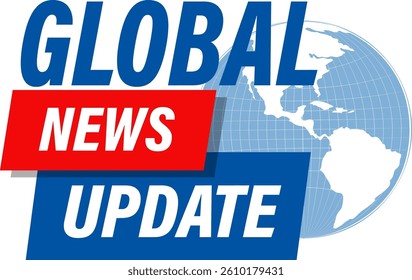 Dynamic vector illustration featuring bold text and a globe, ideal for news-related content and media presentations