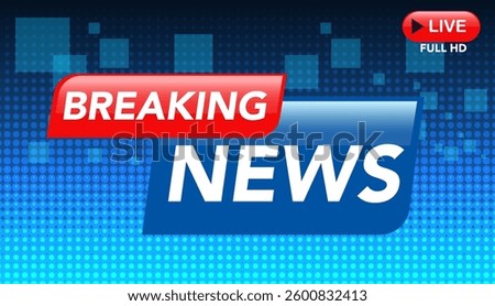 Dynamic vector illustration featuring a breaking news banner with vibrant colors and modern design elements for media use