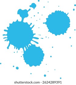 Dynamic vector illustration featuring vibrant blue paint splatters on a white background, showcasing a modern and artistic style