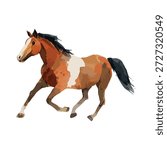 Dynamic vector illustration of a galloping horse, perfect for equestrian designs, children