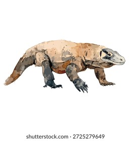 Ilustración vectorial dinámica de un dragón de Komodo, ideal para contenido educativo, proyectos de vida silvestre o diseños de animales exóticos. Gráfico aislado.
