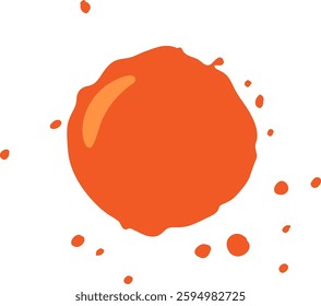 Dynamic vector illustration of an orange paint splash, featuring bold colors and fluid composition, ideal for creative projects