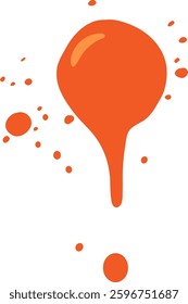 Dynamic vector illustration of an orange paint splash, showcasing bold colors and fluid composition. Ideal for creative projects and designs