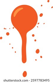 Dynamic vector illustration of an orange paint splash with bold colors and fluid composition, ideal for creative projects