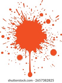 Dynamic vector illustration of an orange paint splash, showcasing bold color and energetic composition, perfect for creative projects