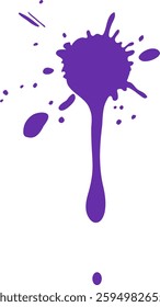 Dynamic vector illustration of a purple paint splash, showcasing vibrant color and fluid motion. Ideal for creative projects and designs