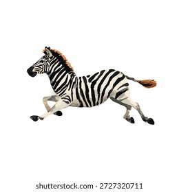 Dynamische Vektorgrafik eines laufenden Zebras, perfekt für Tierthemen, Lehrmaterialien oder Kinderdesigns.