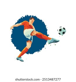Dynamic Vector Illustration of Soccer Player in Action