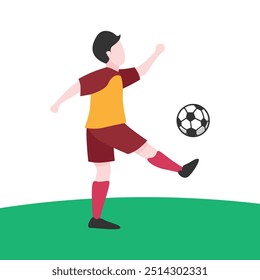 Dynamic Vector Illustration of Soccer Player Kicking Ball