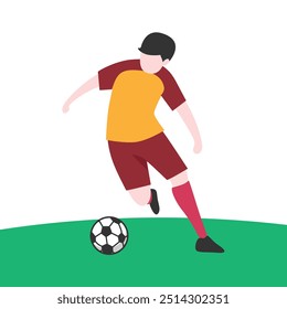 Dynamic Vector Illustration of Soccer Player Kicking Ball