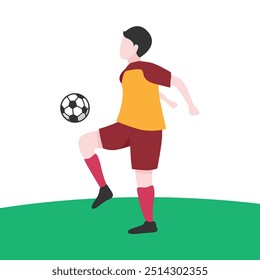 Dynamic Vector Illustration of Soccer Player Kicking Ball