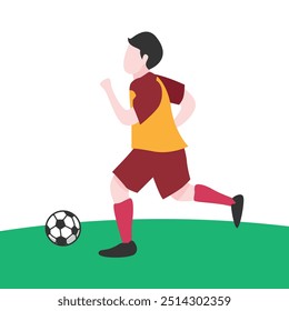 Dynamic Vector Illustration of Soccer Player Kicking Ball