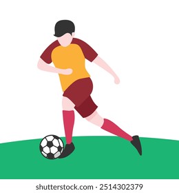 Dynamic Vector Illustration of Soccer Player Kicking Ball