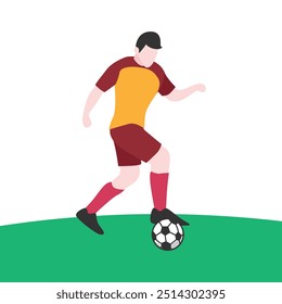Dynamic Vector Illustration of Soccer Player Kicking Ball