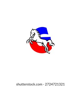 Logotipo vetorial dinâmico de uma letra G do alfabeto do cavalo saltador. Perfeito para marcas de esportes, logotipos equestres, equipes de corrida, identidade ativa e projetos de tipografia energética