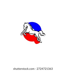 Dynamisches Vektorlogo eines Springpferdes Alphabet Q Buchstabe. Perfekt für Sportmarken, Reitsport-Logos, Rennteams, aktive Identität und energiegeladene Typografiedesigns