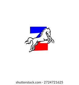 Logotipo de vetor dinâmico de um alfabeto de cavalo saltador letra Z. Perfeito para marcas de esportes, logotipos equestres, equipes de corrida, identidade ativa e projetos de tipografia energética