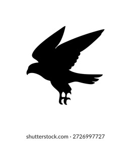 Una silueta de Vector dinámica de un halcón volador, que captura la esencia del movimiento y la libertad. Ideal para logotipos, marcas y diseños creativos, este gráfico de alta calidad muestra el poder y la elegancia de las aves rapaces.